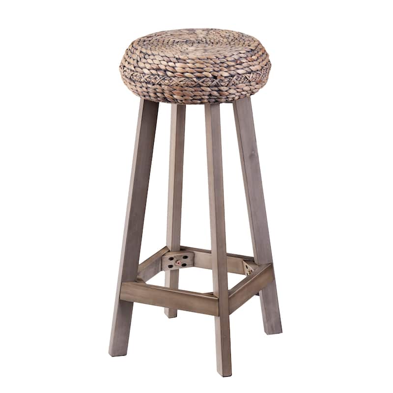 SEI Furniture Belize Weathered Grey Wicker Barstool (Set of 2)