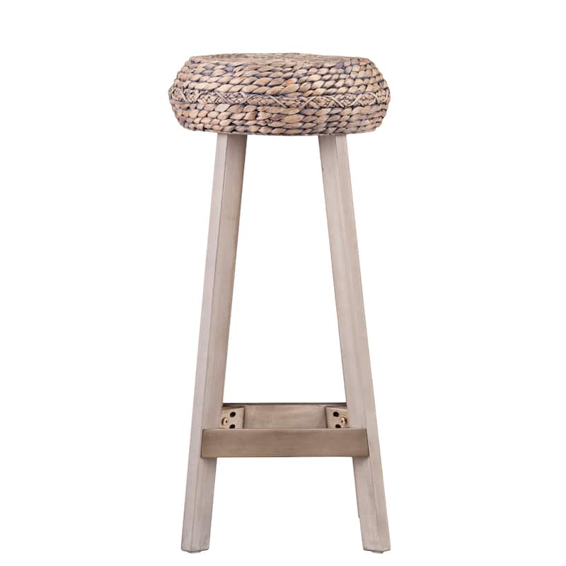 SEI Furniture Belize Weathered Grey Wicker Barstool (Set of 2)