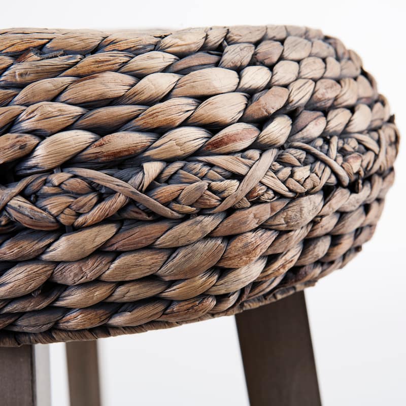 SEI Furniture Belize Weathered Grey Wicker Barstool (Set of 2)