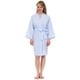 preview thumbnail 1 of 20, Leisureland Women's Classic Striped Seersucker Short Robe Classic Blue
