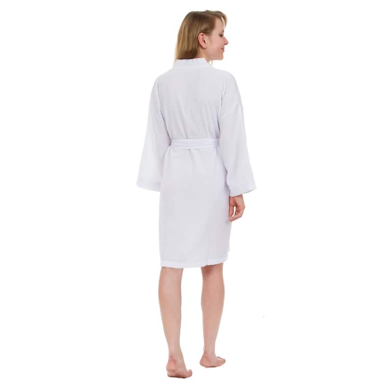 Leisureland Women's Classic Striped Seersucker Short Robe