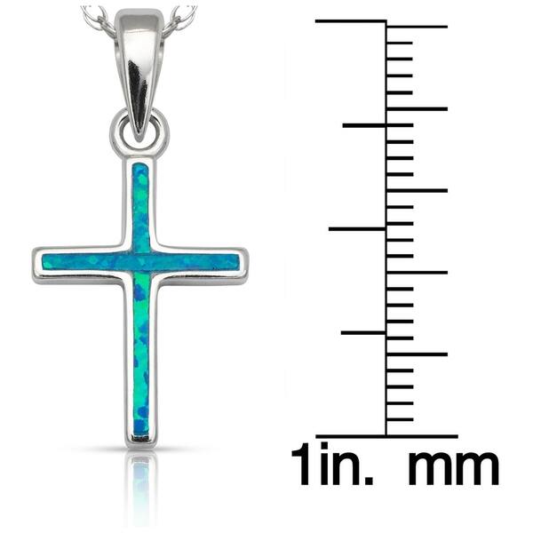 Silver pendant 925 with Opal Cross