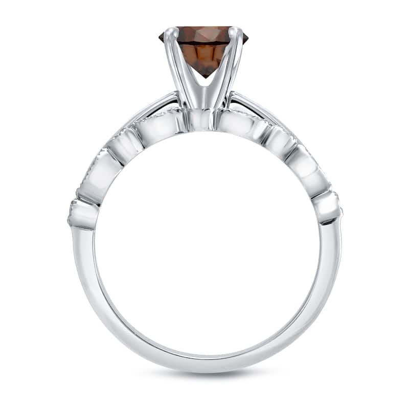 Auriya Vintage Stackable 2/3ctw Solitaire Brown Diamond Engagement Ring Set 14K Gold