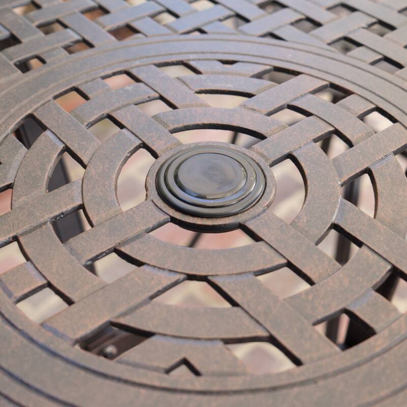 Alfresco Outdoor 37-inch Cast Aluminum Round Bar Table with Umbrella Hole by Christopher Knight Home