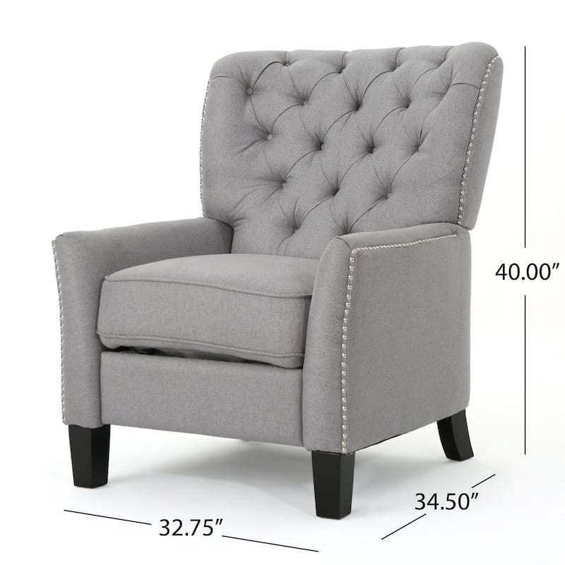 Cerelia Tufted Fabric Recliner by Christopher Knight Home