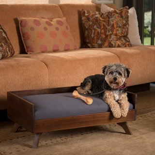 Doran Mid Century Rectangle Acacia Wood Dog Bed by Christopher Knight Home - N/A