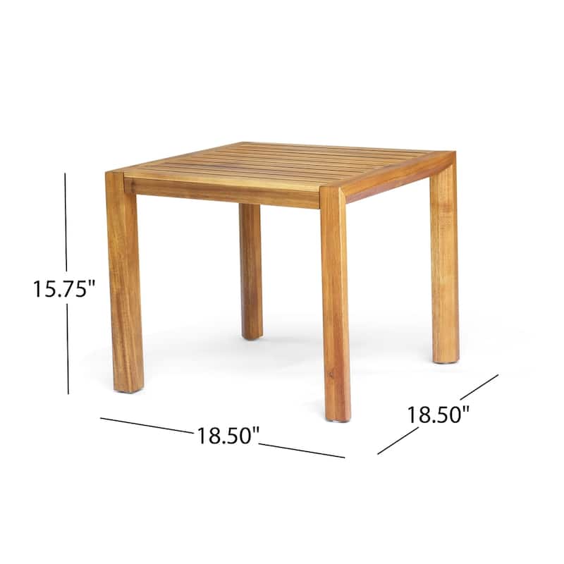 Leah Outdoor 3-piece Acacia Wood Chat Set with Cushions by Christopher Knight Home