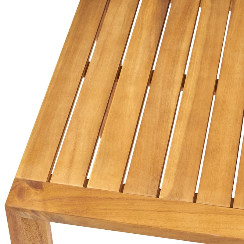 Leah Outdoor 3-piece Acacia Wood Chat Set with Cushions by Christopher Knight Home