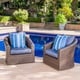 preview thumbnail 15 of 16, Darius Outdoor Wicker Aluminum Swivel Club Chair with Cushion (Set of 2) by Christopher Knight Home