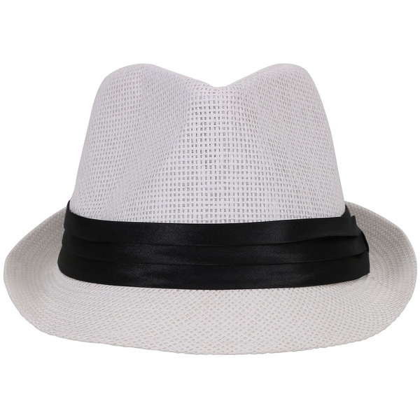 WESTEND Unisex Summer Short Brim Fedora Hats for Men /& Women Panama Hats /& Straw Hats