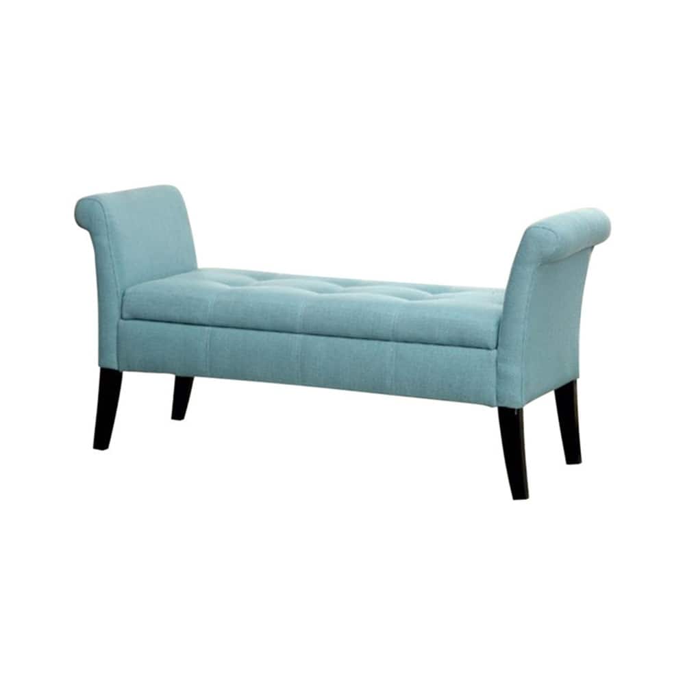 Doheny Contemporary Storage Bench In Blue Finish