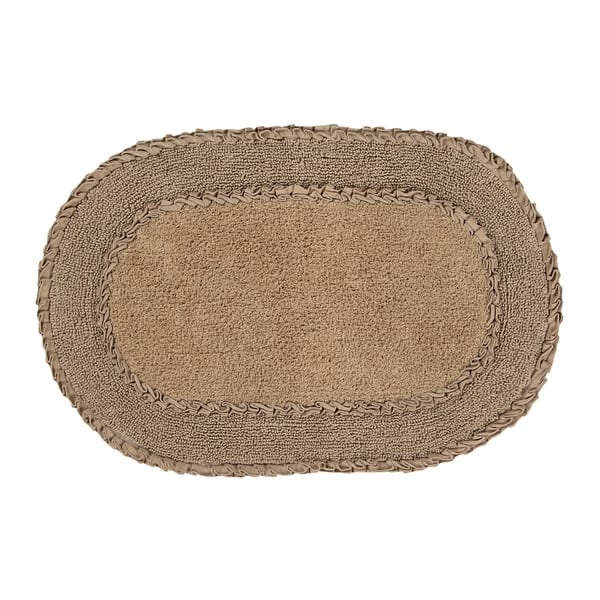 Double Ruffle Nonskid Oval Bath Rugs