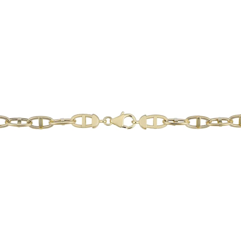 Fremada Men's 14k Yellow Gold Twisted Mariner Necklace (5.5 millimeters, 22 inches)