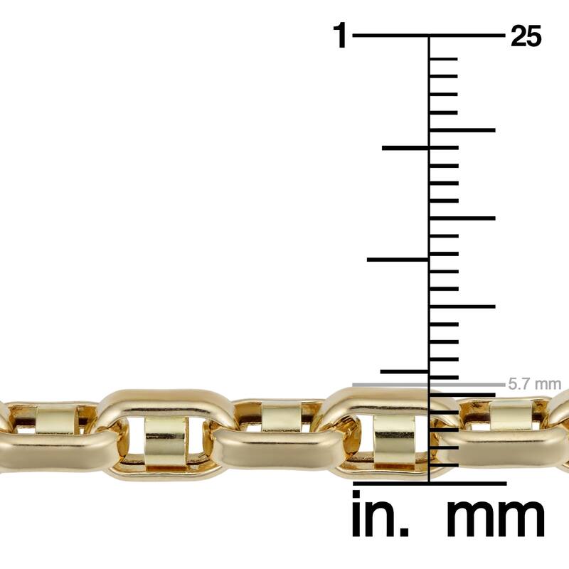 Fremada Men's 14k Yellow Gold Bullet Link Necklace (5.7 millimeters, 22 inches)