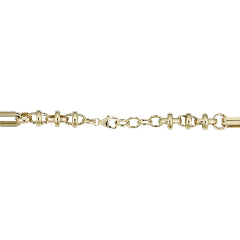 Fremada Men's 14k Yellow Gold Semi Solid Link Chain Necklace (8 millimeters, 22 inches)