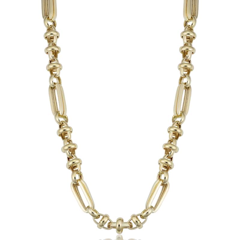 Fremada Men's 14k Yellow Gold Semi Solid Link Chain Necklace (8 millimeters, 22 inches)