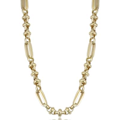 Fremada Men's 14k Yellow Gold Semi Solid Link Chain Necklace (8 millimeters, 22 inches)