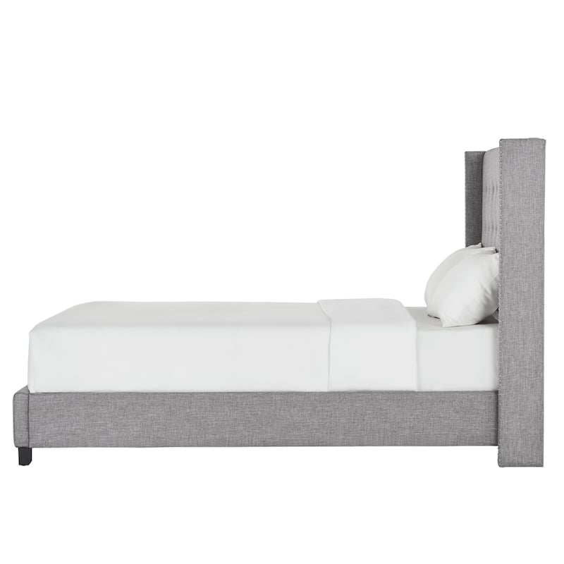 Melina Tufted Linen Wingback Platform Bed by iNSPIRE Q Bold