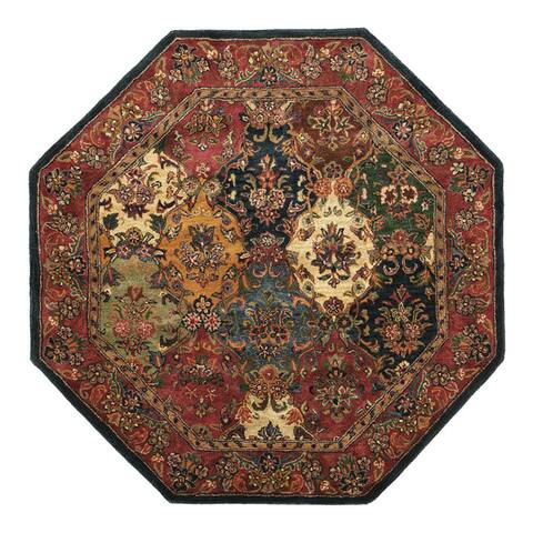 Shop Hand Tufted Baktarri Navy Multi Wool Rug 6 Octagonal 6 X 6 Octagon Overstock 1778602