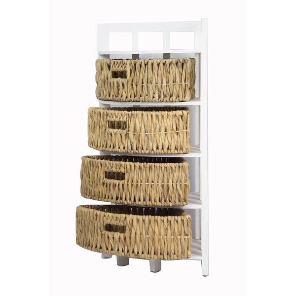 Shop Vale Corner Cabinet With 4 Hyacinth Storage Baskets On Sale