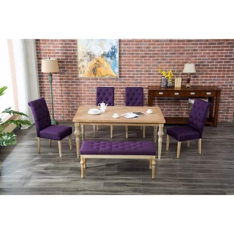 Purple Kitchen Dining Room Sets Online At Our Best The Curated Nomad Dunbar Habitanian 6 Piece White Wash Dining Set With Bench Seating