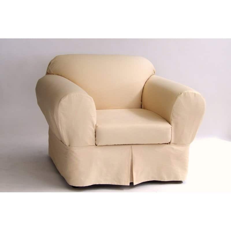 Classic Slipcovers Ten Ounce Cotton Twill Two Piece Chair Slipcover - Yellow