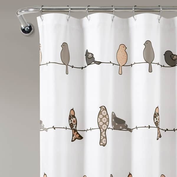 Shop Lush Decor Rowley Birds Shower Curtain Free Shipping On