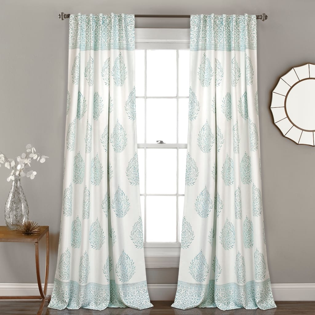 Lush Decor Teardrop Leaf Room Darkening Window Curtain Panel Pair