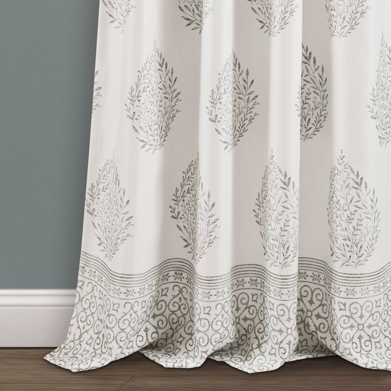 Lush Decor Teardrop Leaf Room Darkening Window Curtain Panel Pair