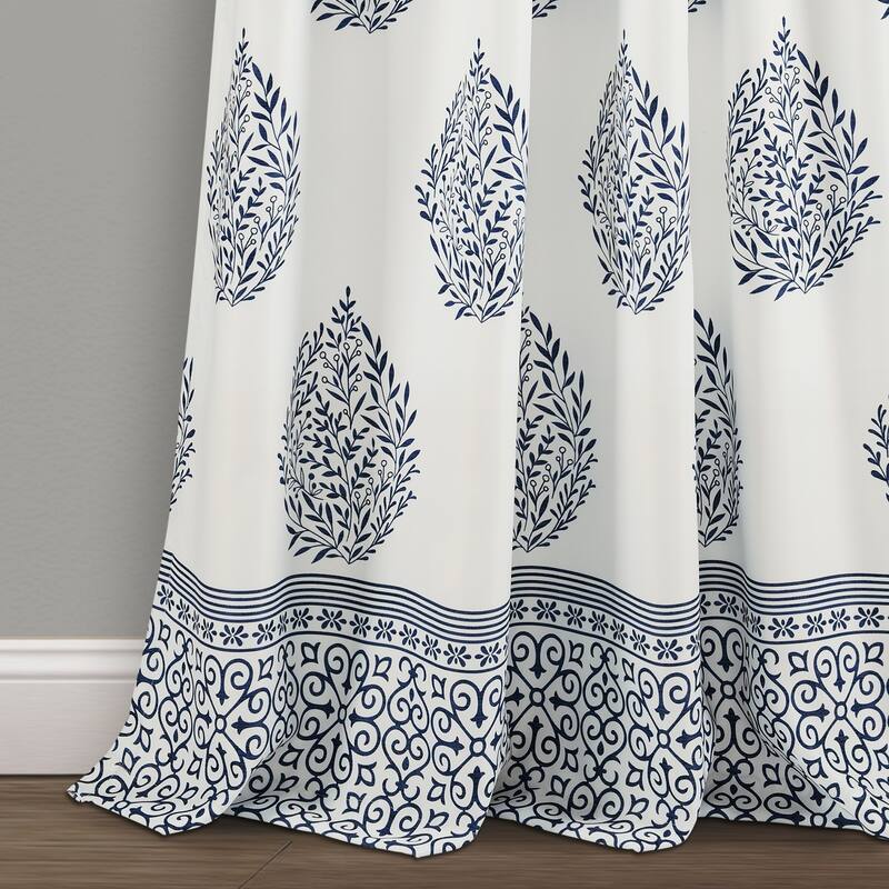 Lush Decor Teardrop Leaf Room Darkening Window Curtain Panel Pair
