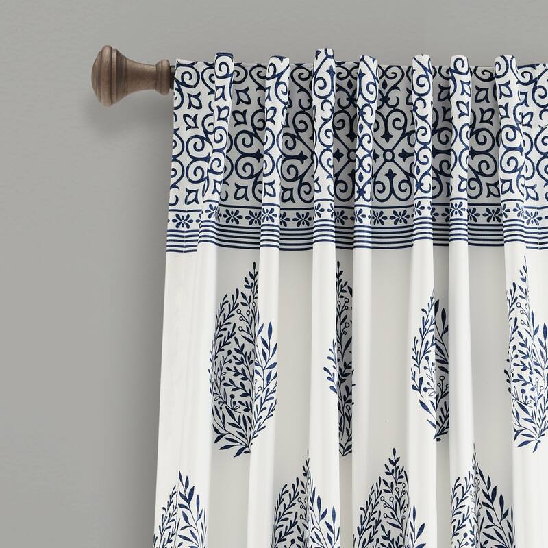 Lush Decor Teardrop Leaf Room Darkening Window Curtain Panel Pair