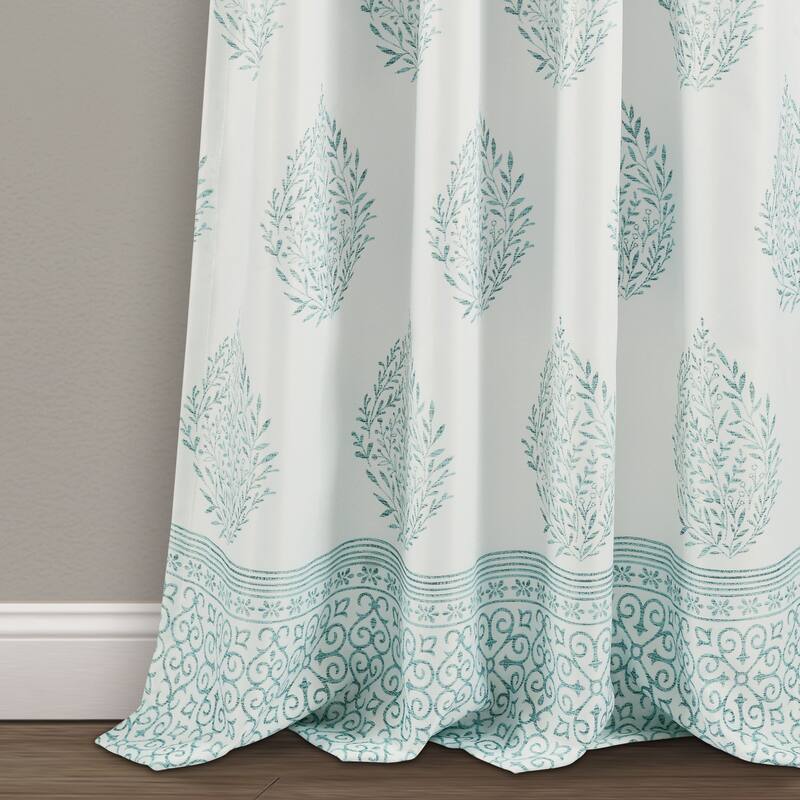Lush Decor Teardrop Leaf Room Darkening Window Curtain Panel Pair