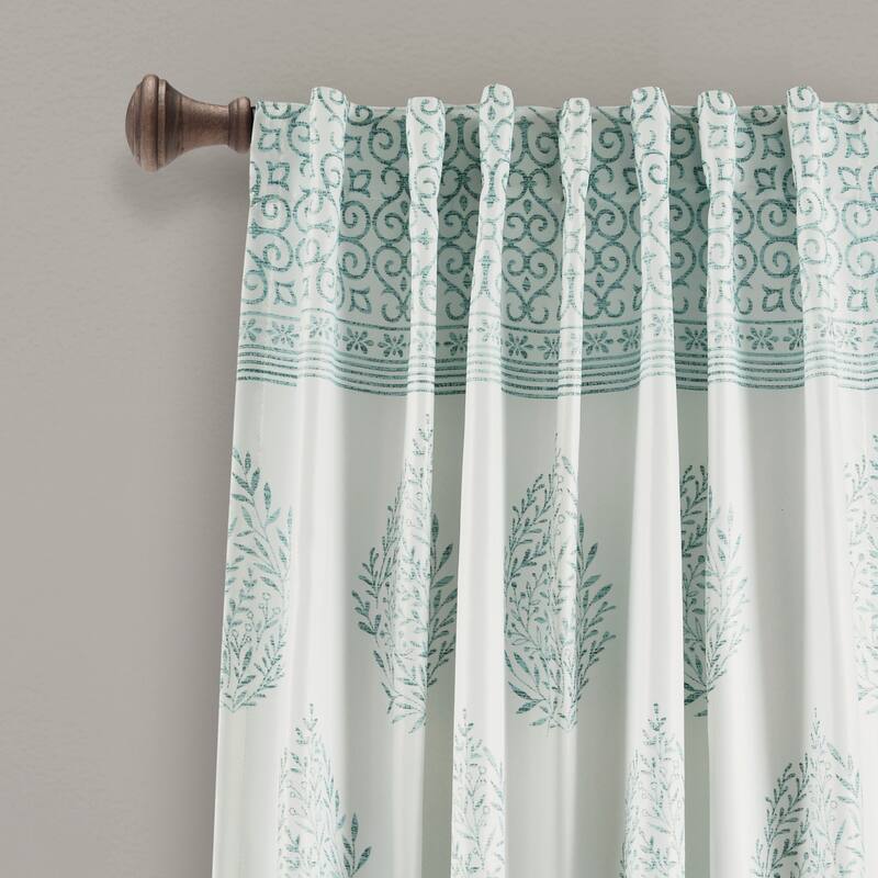 Lush Decor Teardrop Leaf Room Darkening Window Curtain Panel Pair