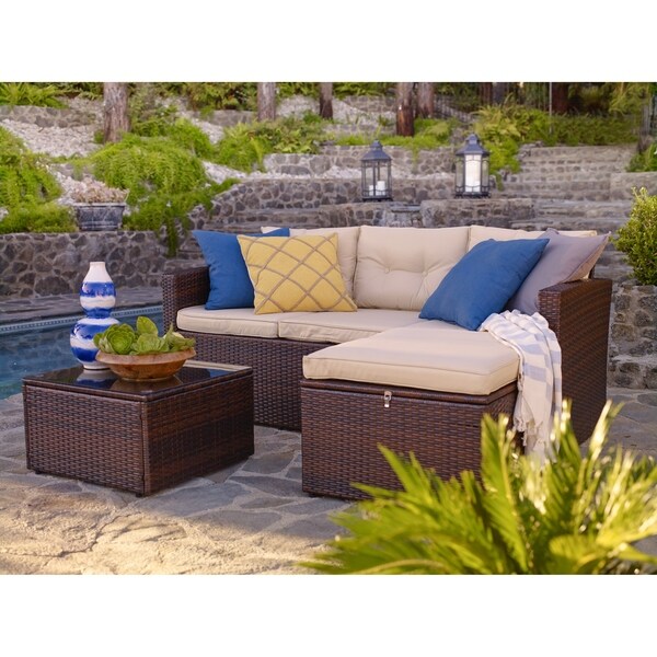 Rio 3 Piece Dark Brown All Weather Wicker Conversation Set Rio 3 Piece Dark Brown All Weather Wicker Conversation Set