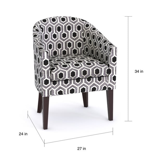 Black and white online barrel chair