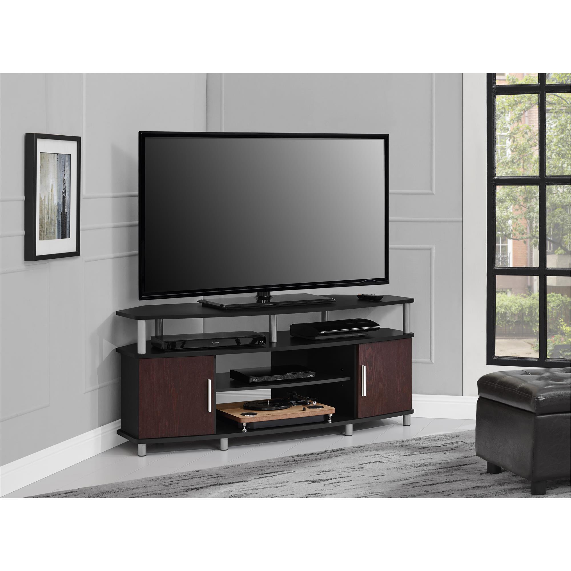 Porch & Den Hoyne 50 inch Black/ Cherry Corner TV Stand 