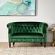 preview thumbnail 14 of 16, Milani Velvet Tufted Scroll Arm Loveseat by Christopher Knight Home green