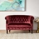 preview thumbnail 17 of 16, Milani Velvet Tufted Scroll Arm Loveseat by Christopher Knight Home Red