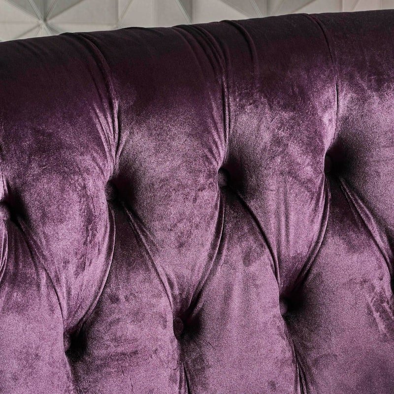 Milani Velvet Tufted Scroll Arm Loveseat by Christopher Knight Home