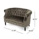 preview thumbnail 7 of 16, Milani Velvet Tufted Scroll Arm Loveseat by Christopher Knight Home