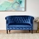 preview thumbnail 15 of 16, Milani Velvet Tufted Scroll Arm Loveseat by Christopher Knight Home navy