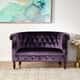 preview thumbnail 16 of 16, Milani Velvet Tufted Scroll Arm Loveseat by Christopher Knight Home Purple