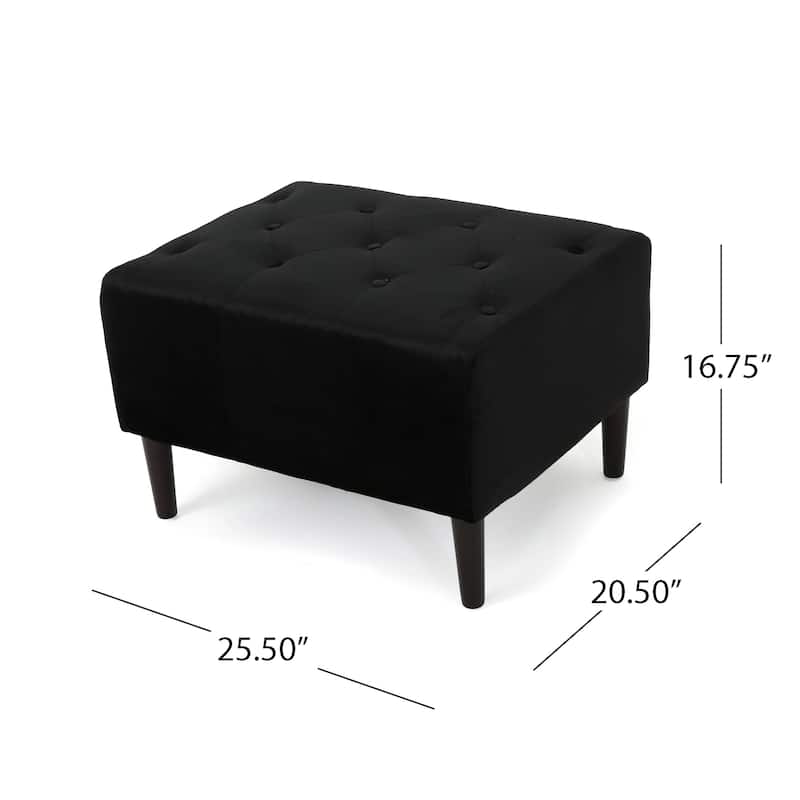 Kimiko Tufted Velvet Rectangle Ottoman Stool by Christopher Knight Home