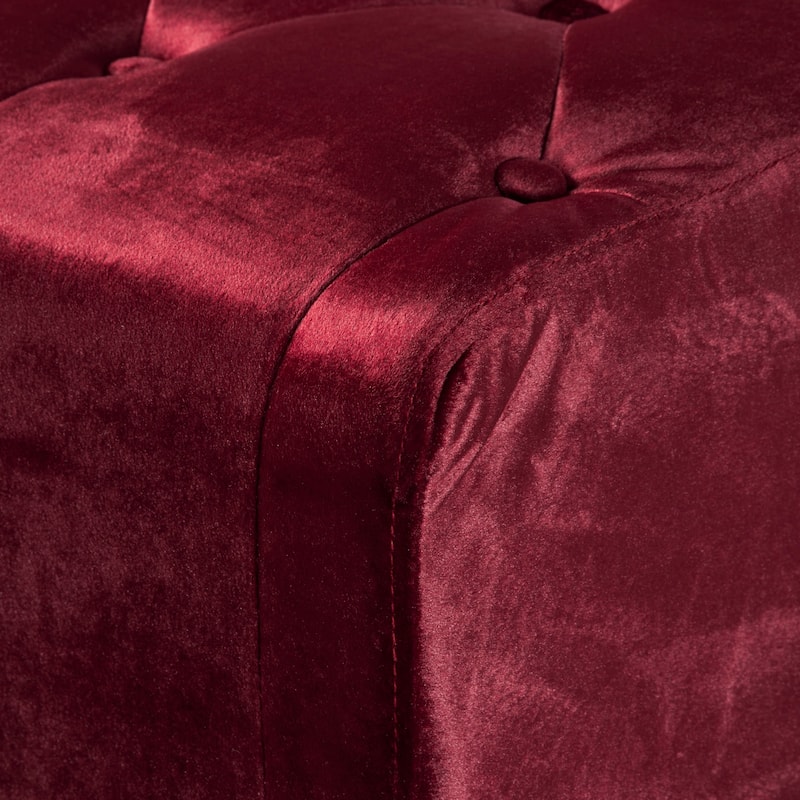 Kimiko Tufted Velvet Rectangle Ottoman Stool by Christopher Knight Home