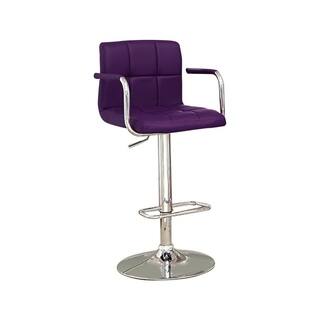 Purple Leather Counter Bar Stools For Less Corfu Contemporary Bar Stool With Arm In Purple Pu