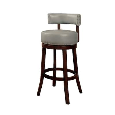 Shirley 29" Barstool Withpu Cushion, Gray Finish, Set of 2