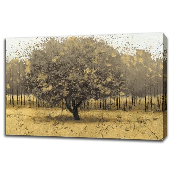 Golden Trees I Taupe By James Wiens, Gallery Wrap Canvas - 45 x 30