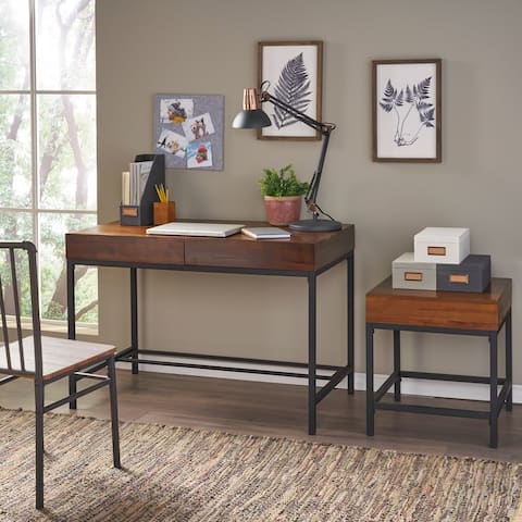 Ebany Industrial Acacia Wood 2-piece Storage Table Set by Christopher Knight Home