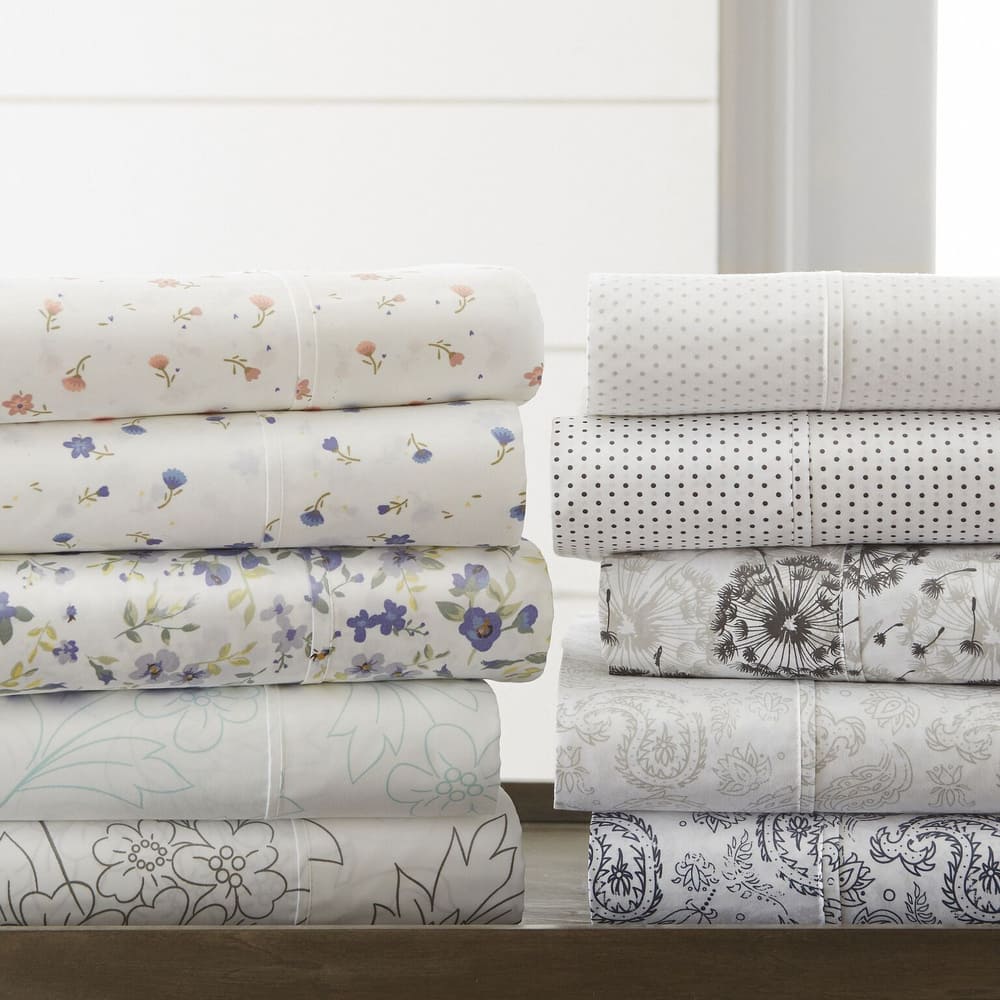 Becky Cameron Double Brushed Printed 4pc Deep Pocket Bedsheet Sets