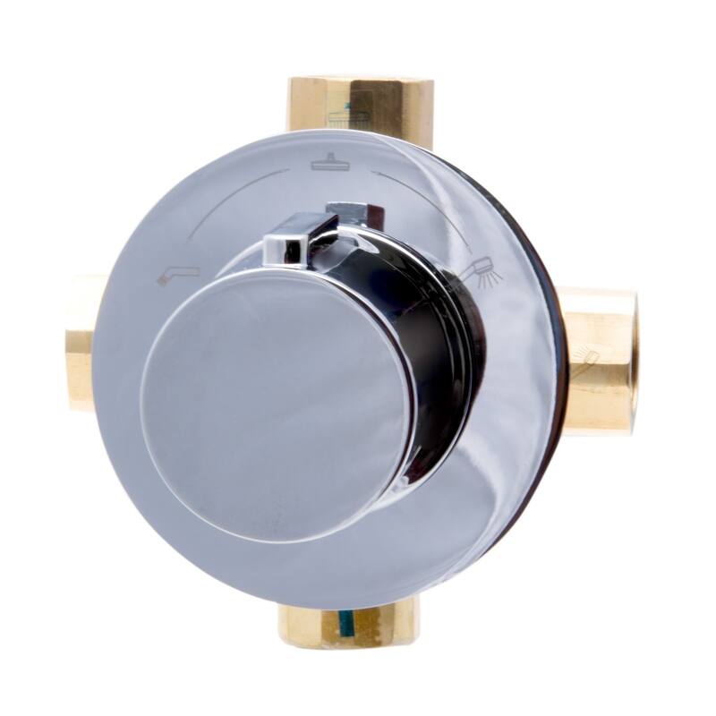 ALFI brand Polished Chrome Modern Round 3 Way Shower Diverter
